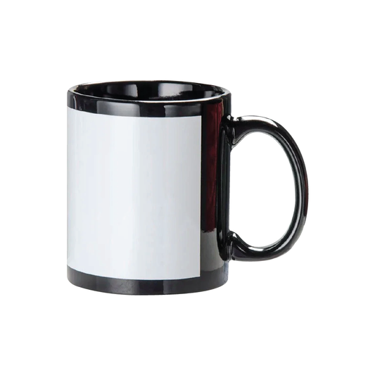 White Patch Black Sublimation Mug